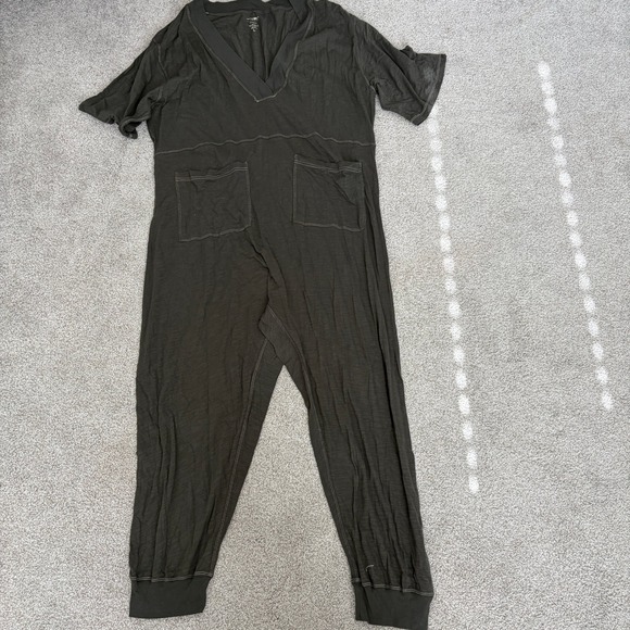 NATURAL LIFE Pants - Natural Life Charlie Jumpsuit Womens L Gray Cotton Lightweight Relaxed Casual